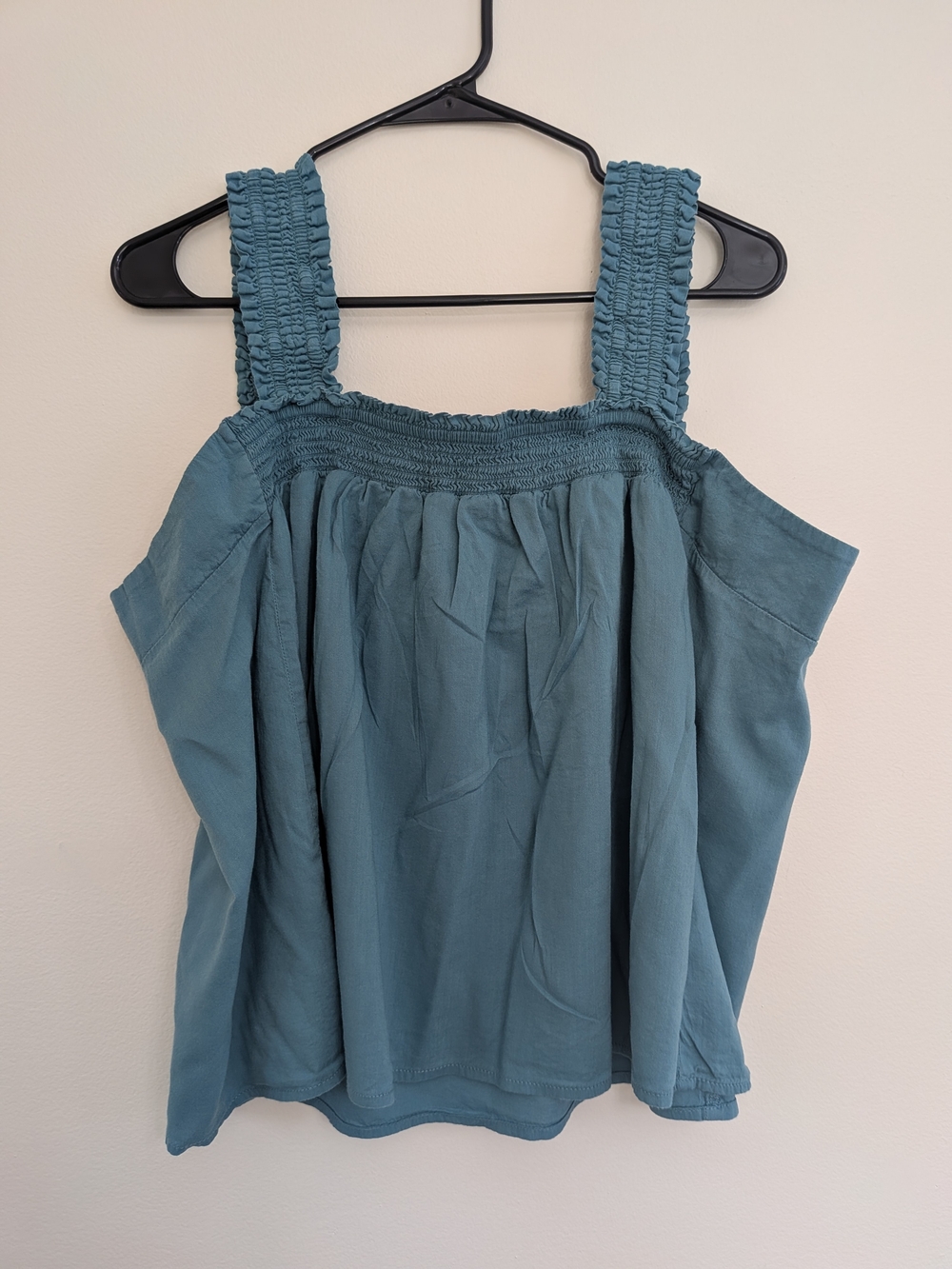 Chic Breezy a.n.a Teal Smocked Strap Tank Top